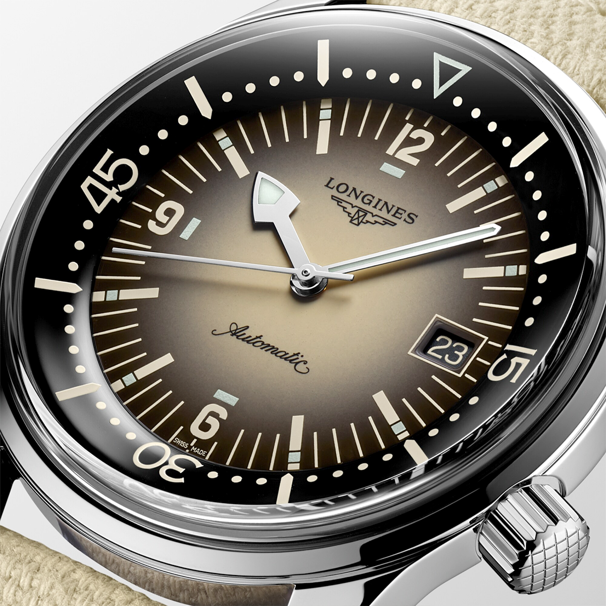 Legend Diver 42mm Beige Gradient Dial Men's Strap Watch