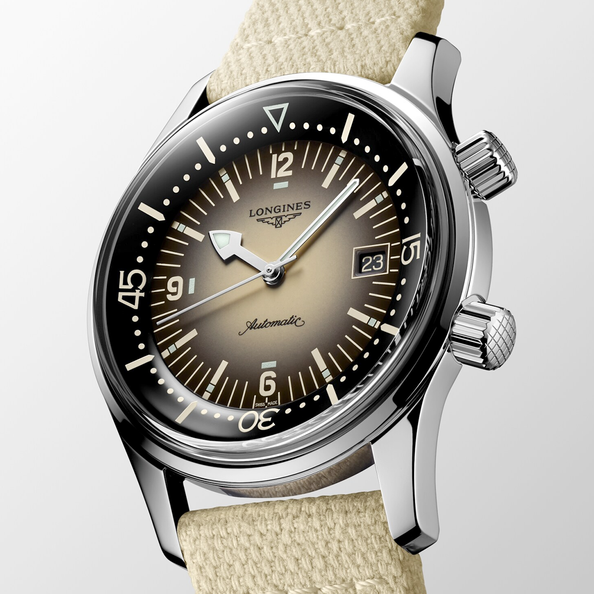 Legend Diver 42mm Beige Gradient Dial Men's Strap Watch