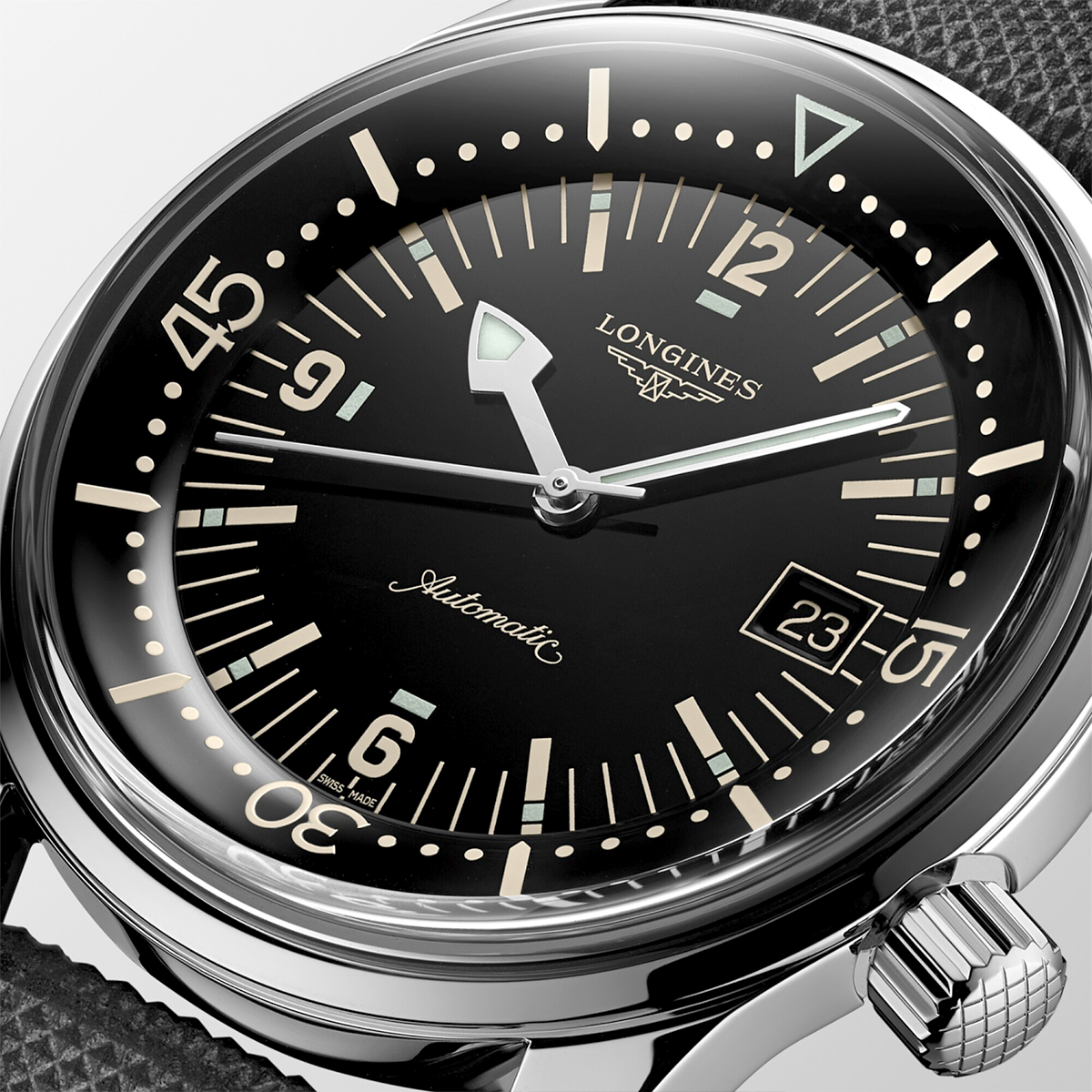 Legend Diver 42mm Black Dial Men's Automatic Strap Watch