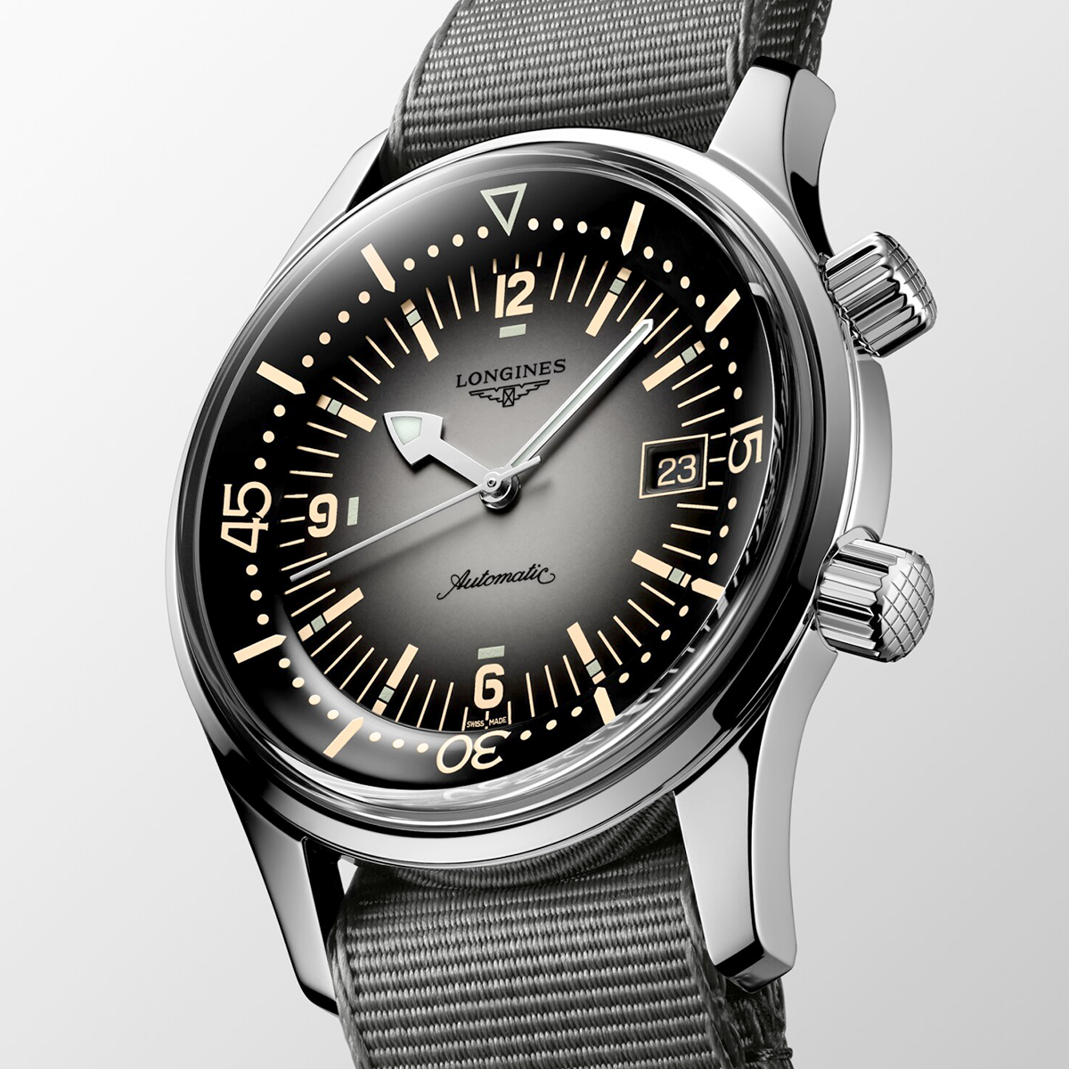 Legend Diver 42mm Grey Gradient Dial Men's NATO Strap Watch