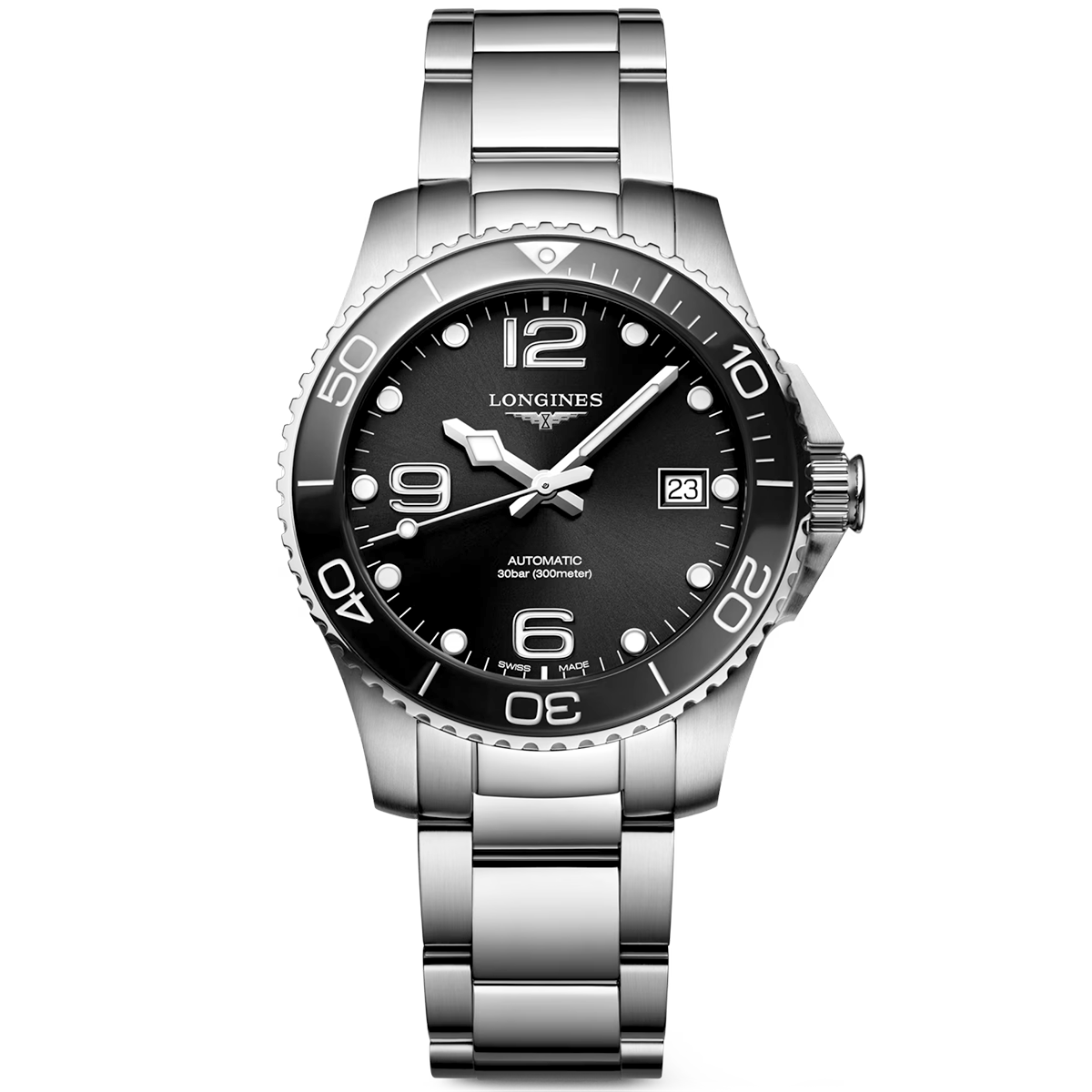Hydroconquest 39mm Black Dial Automatic Bracelet Watch