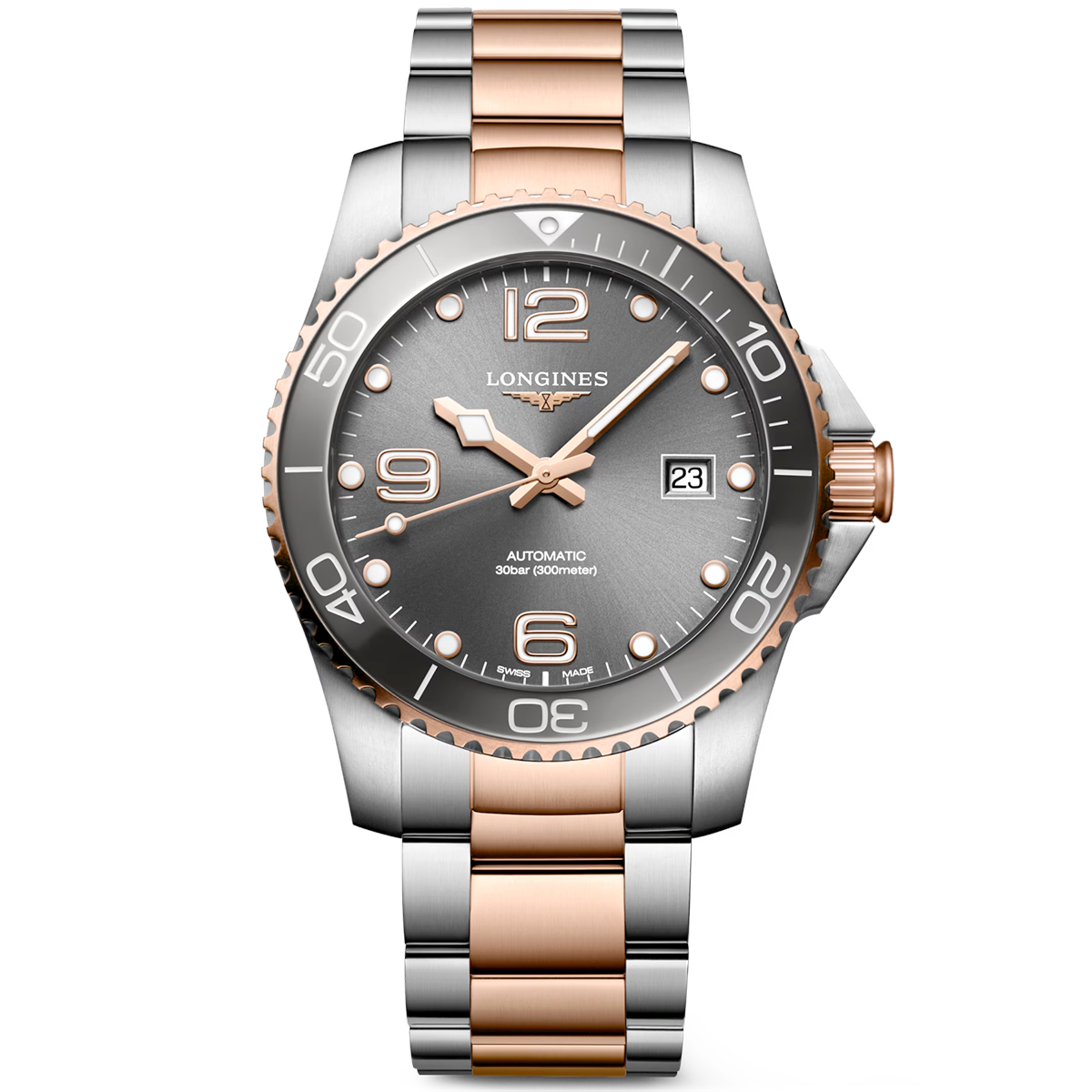 HydroConquest 41mm Two-Tone Grey Dial Men's Bracelet Watch