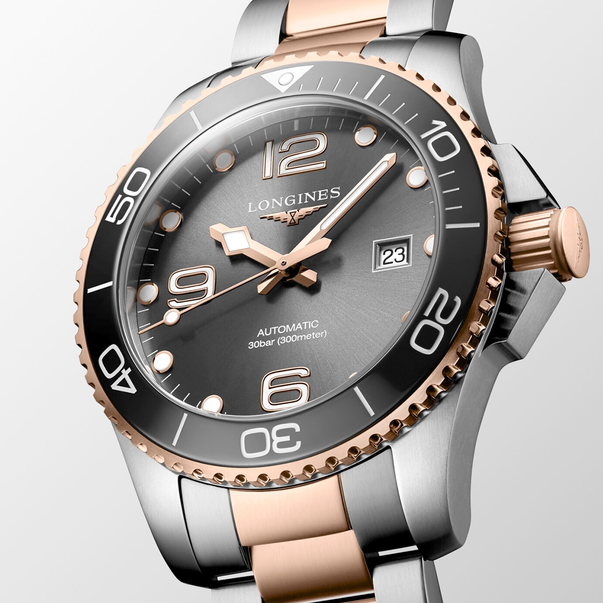 HydroConquest 43mm Two-Tone Grey Dial Men's Bracelet Watch