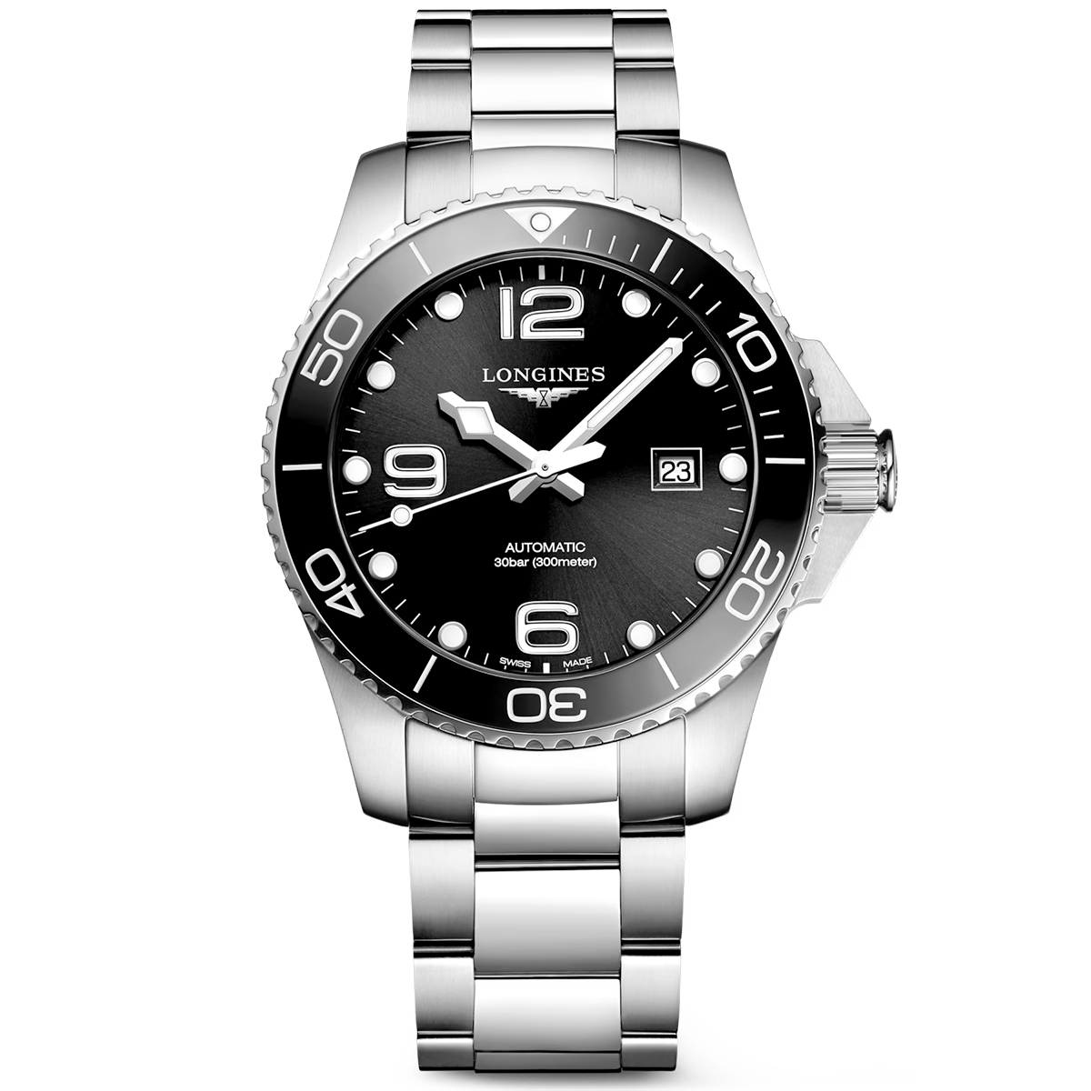 Hydroconquest 43mm Black Dial & Ceramic Bezel Men's Bracelet Watch