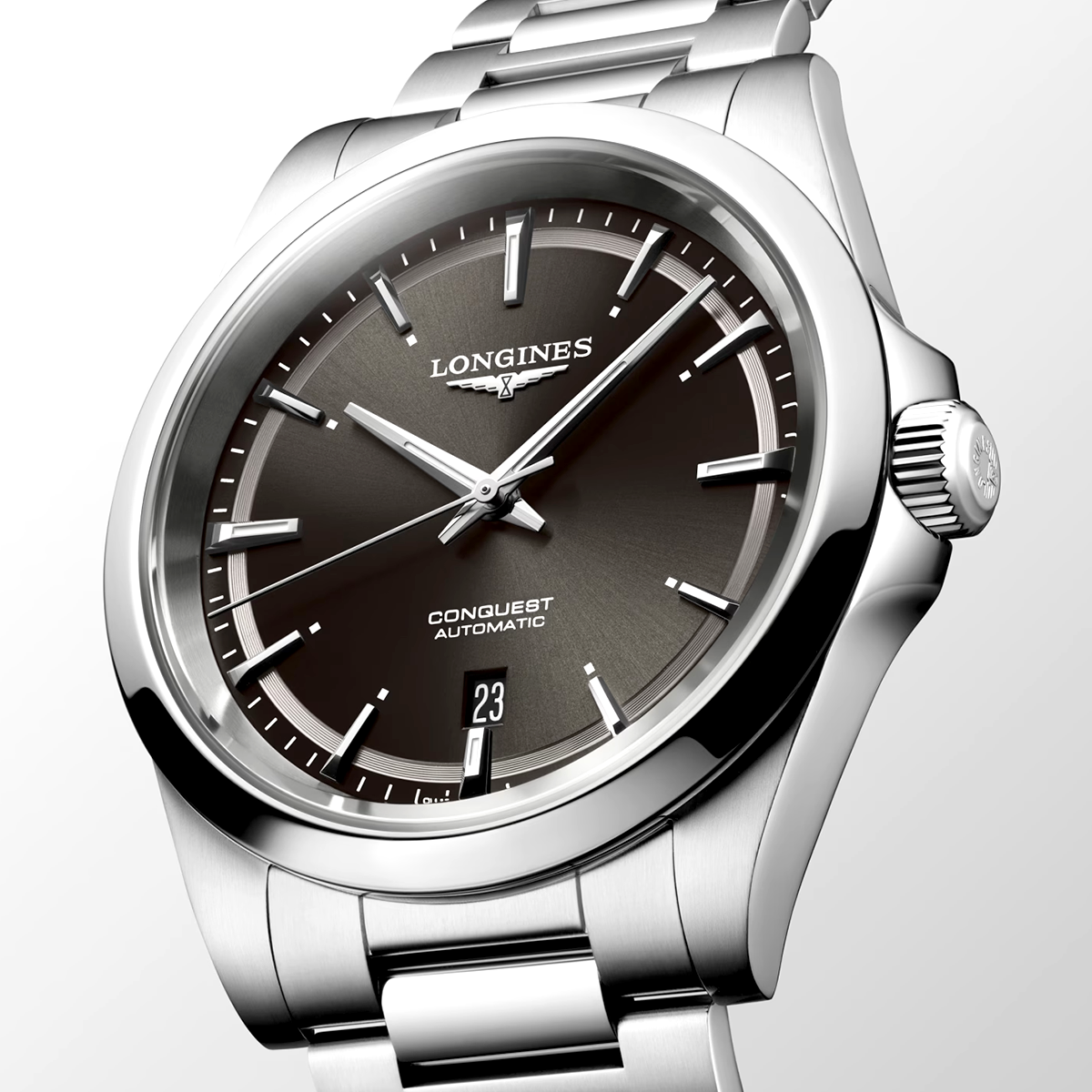 Conquest 41mm Black Dial Automatic Bracelet Watch