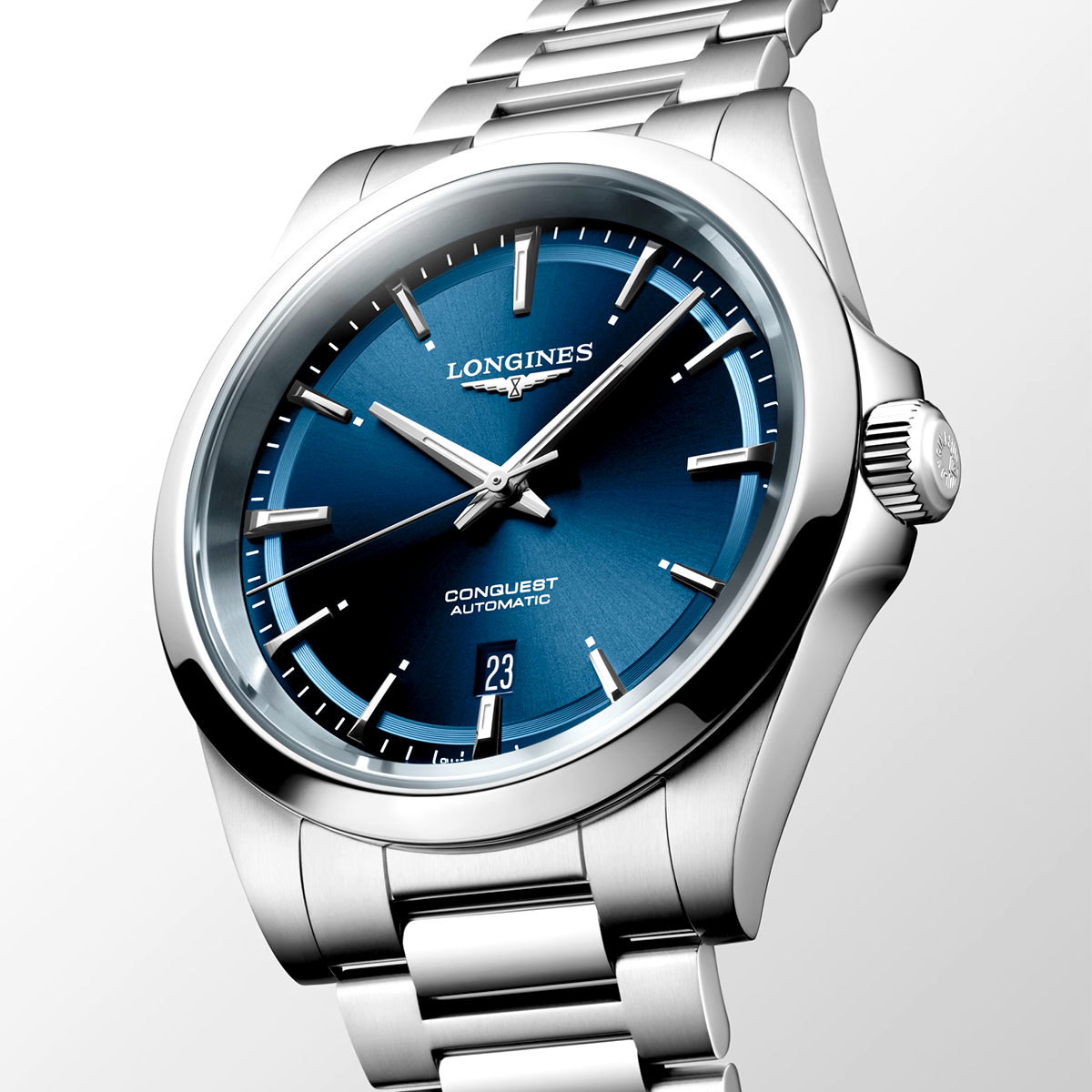 Conquest 41mm Blue Dial Automatic Bracelet Watch