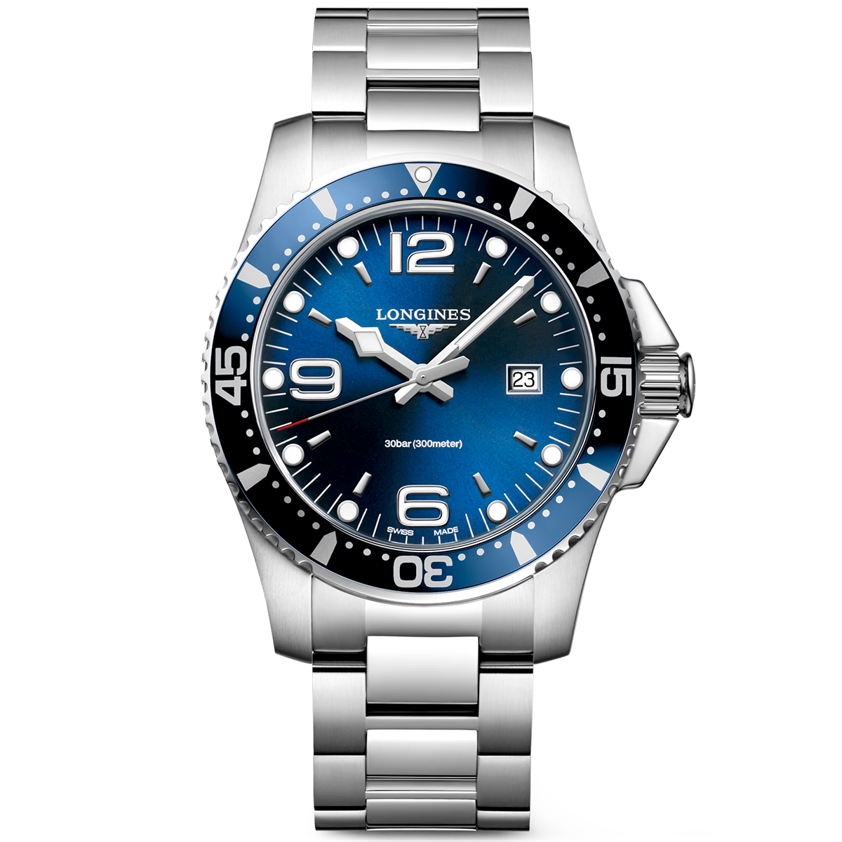 HydroConquest 44mm Blue Sunray Dial Men's Bracelet Watch