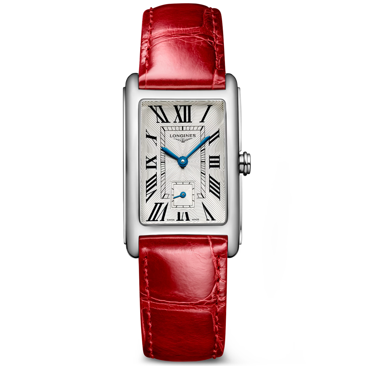 DolceVita 23.3mm x 37mm Silver Dial Red Leather Strap Watch
