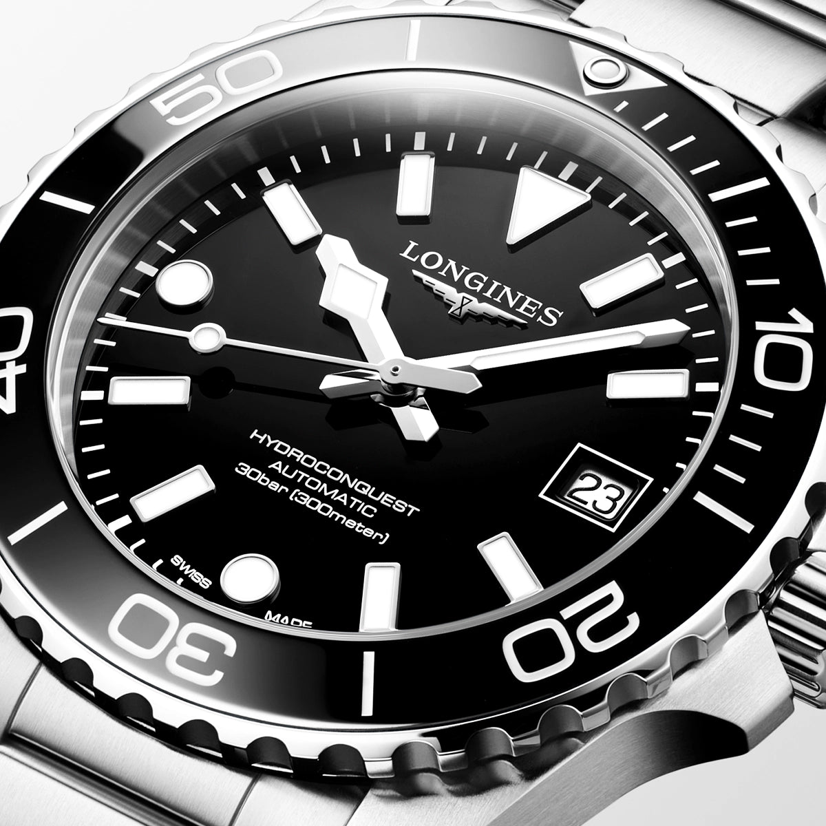 Longines HydroConquest 39mm Black Dial & Ceramic Bezel Automatic Watch - Berry's Jewellers