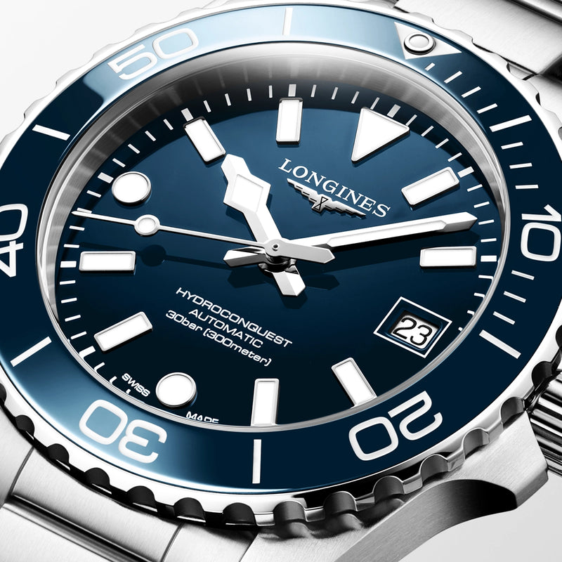 Longines HydroConquest 39mm Blue Dial & Ceramic Bezel Automatic Watch - Berry's Jewellers