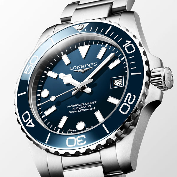 Longines HydroConquest 39mm Blue Dial & Ceramic Bezel Automatic Watch - Berry's Jewellers