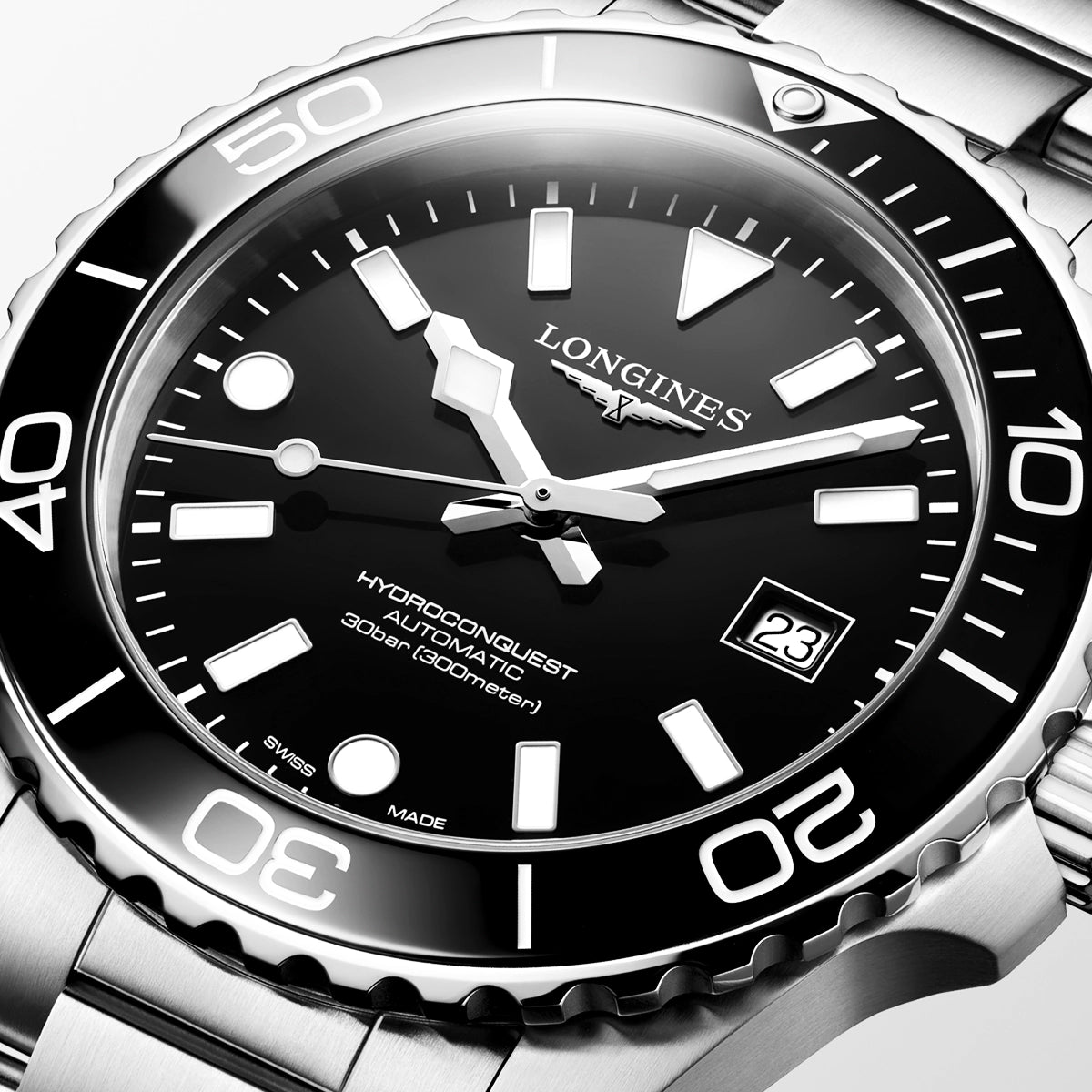 Longines HydroConquest 42mm Black Dial & Ceramic Bezel Automatic Watch - Berry's Jewellers
