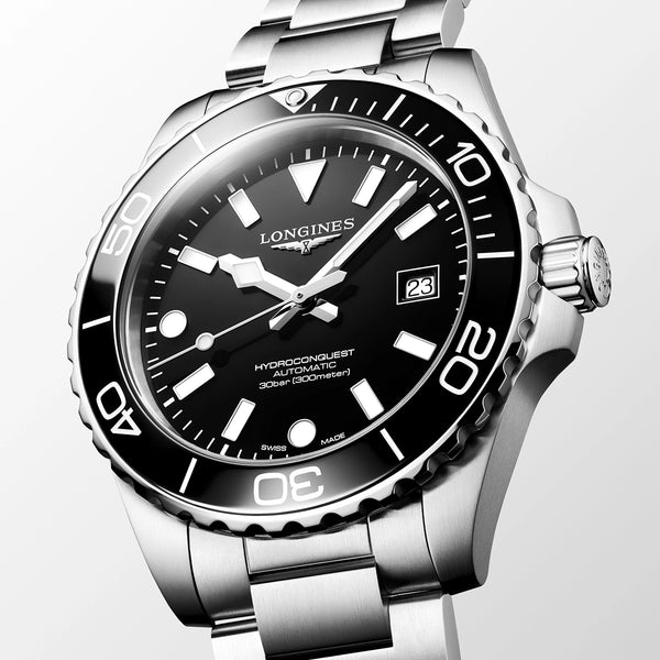 Longines HydroConquest 42mm Black Dial & Ceramic Bezel Automatic Watch - Berry's Jewellers