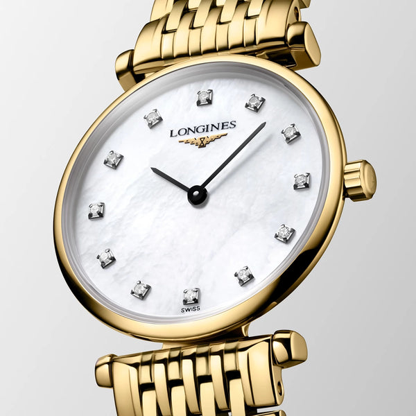 Longines La Grande Classique 24mm Yellow Gold Diamond Dial Ladies Watch - Berry's Jewellers