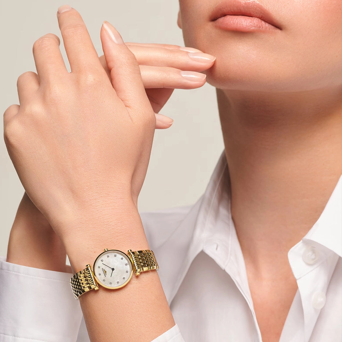 Longines La Grande Classique 24mm Yellow Gold Diamond Dial Ladies Watch - Berry's Jewellers