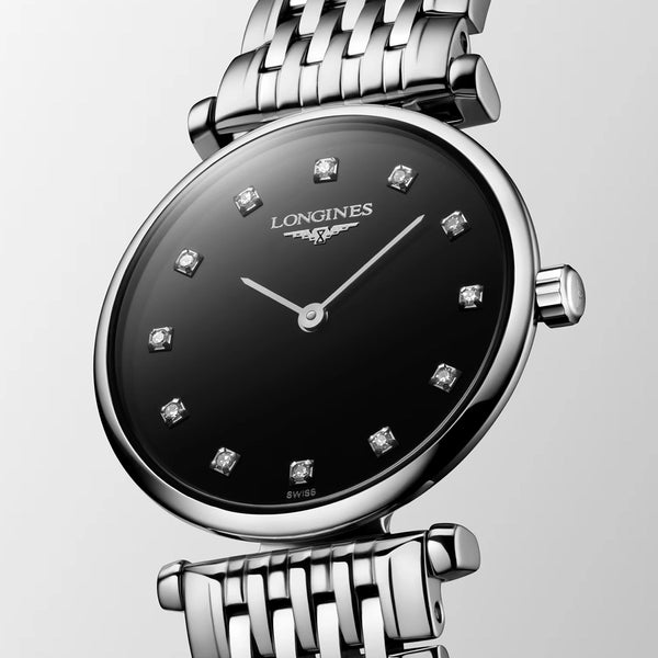 Longines La Grande Classique 24mm Black Diamond Dial Ladies Watch - Berry's Jewellers