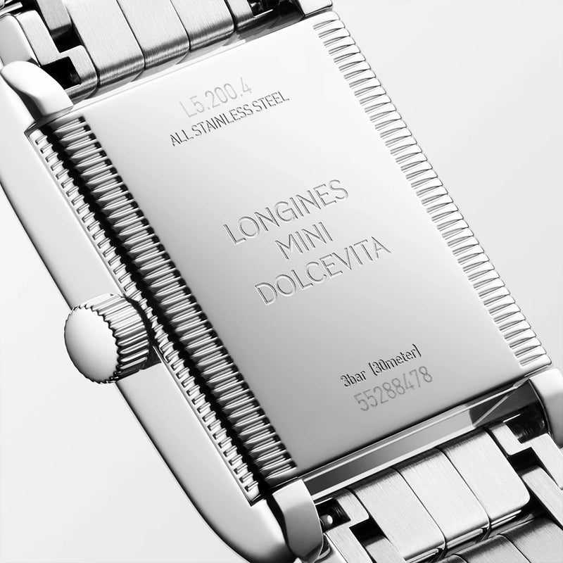 Longines Mini Dolcevita 21.5mmx x 29mm Steel Ivory Dial Bracelet Watch - Berry's Jewellers