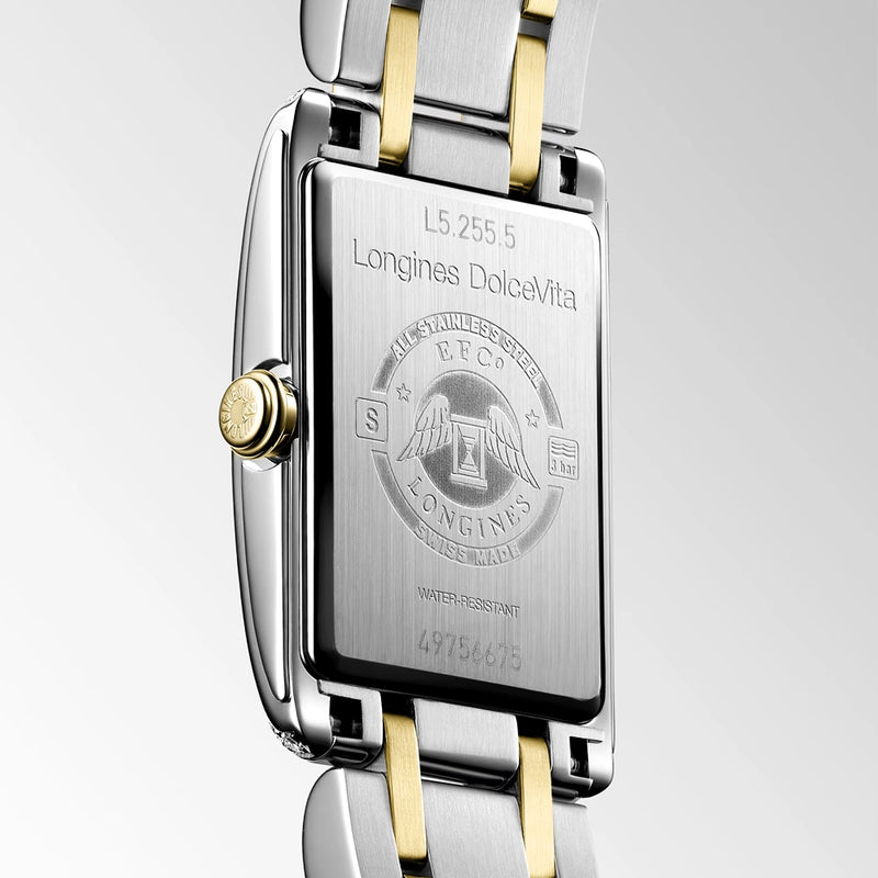 Longines Dolcevita 20.8mmx x 32mm Steel & Yellow Gold Diamond Set Watch - Berry's Jewellers