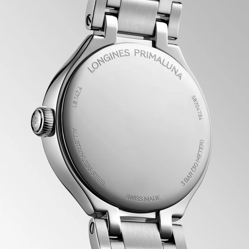 Longines Primaluna 30mm Ice Blue Diamond Dial Ladies Bracelet Watch - Berry's Jewellers