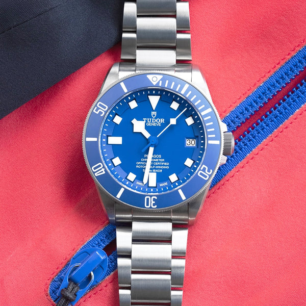 TUDOR Pelagos 42mm Blue Dial & Ceramic Bezel Men's Titanium Automatic Watch - Berry's Jewellers