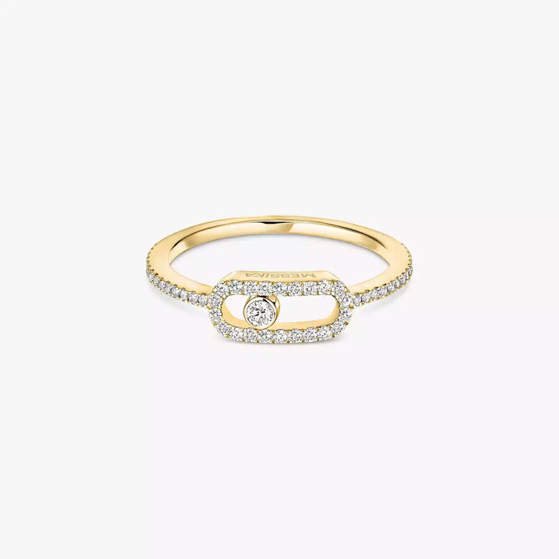 Move Uno 18ct Yellow Gold Pave Diamond Set Ring
