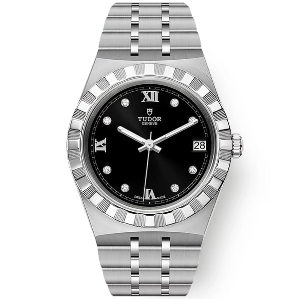 TUDOR Royal 34mm Black Diamond Dial Ladies Bracelet Watch - Berry's Jewellers
