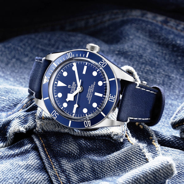 TUDOR Black Bay 58 39mm Navy Blue Dial & Bezel Automatic Leather Strap Watch - Berry's Jewellers
