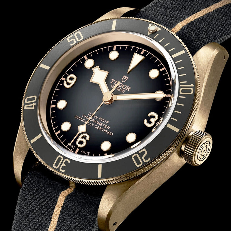 TUDOR Black Bay Bronze 43mm Slate Grey Dial Men's Automatic Fabric Strap Watch - Berry's Jewellers