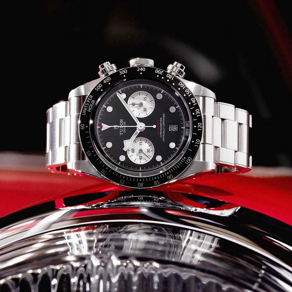TUDOR Black Bay Chrono 41mm Black/Silver Dial Men's Automatic Bracelet Watch - Berry's Jewellers