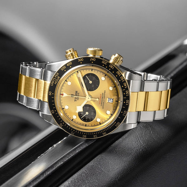 TUDOR Black Bay Chrono S&G Steel and 18ct Yellow Gold Bracelet Watch - Berry's Jewellers