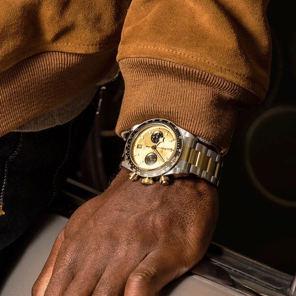 TUDOR Black Bay Chrono S&G Steel and 18ct Yellow Gold Bracelet Watch - Berry's Jewellers