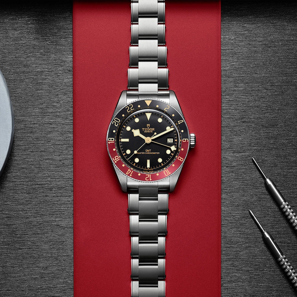 TUDOR Black Bay 58 GMT 39mm Black/Red Bezel Automatic Bracelet Watch - Berry's Jewellers