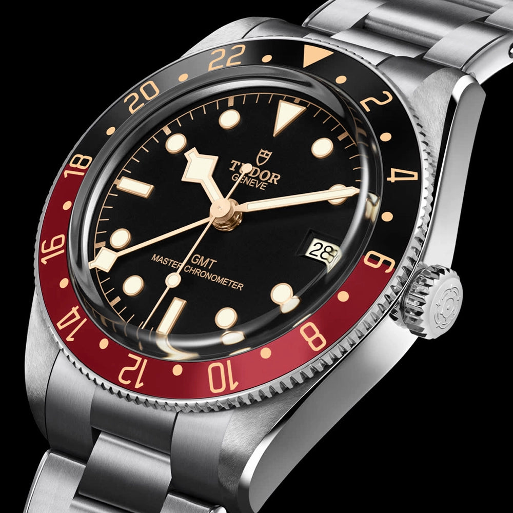 TUDOR Black Bay 58 GMT 39mm Black/Red Bezel Automatic Bracelet Watch - Berry's Jewellers