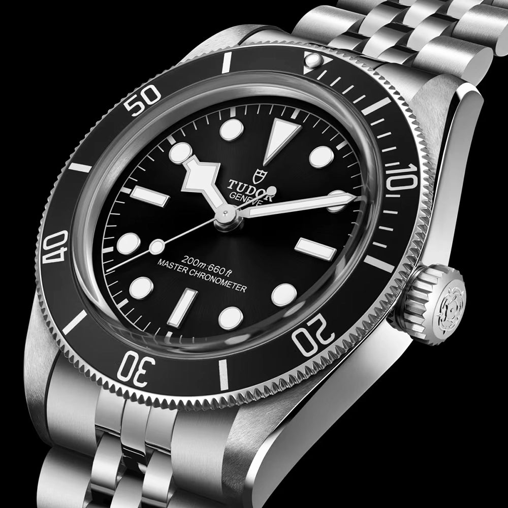 TUDOR Black Bay 41mm Monochrome Black Dial & Bezel Five-Link Bracelet Watch - Berry's Jewellers