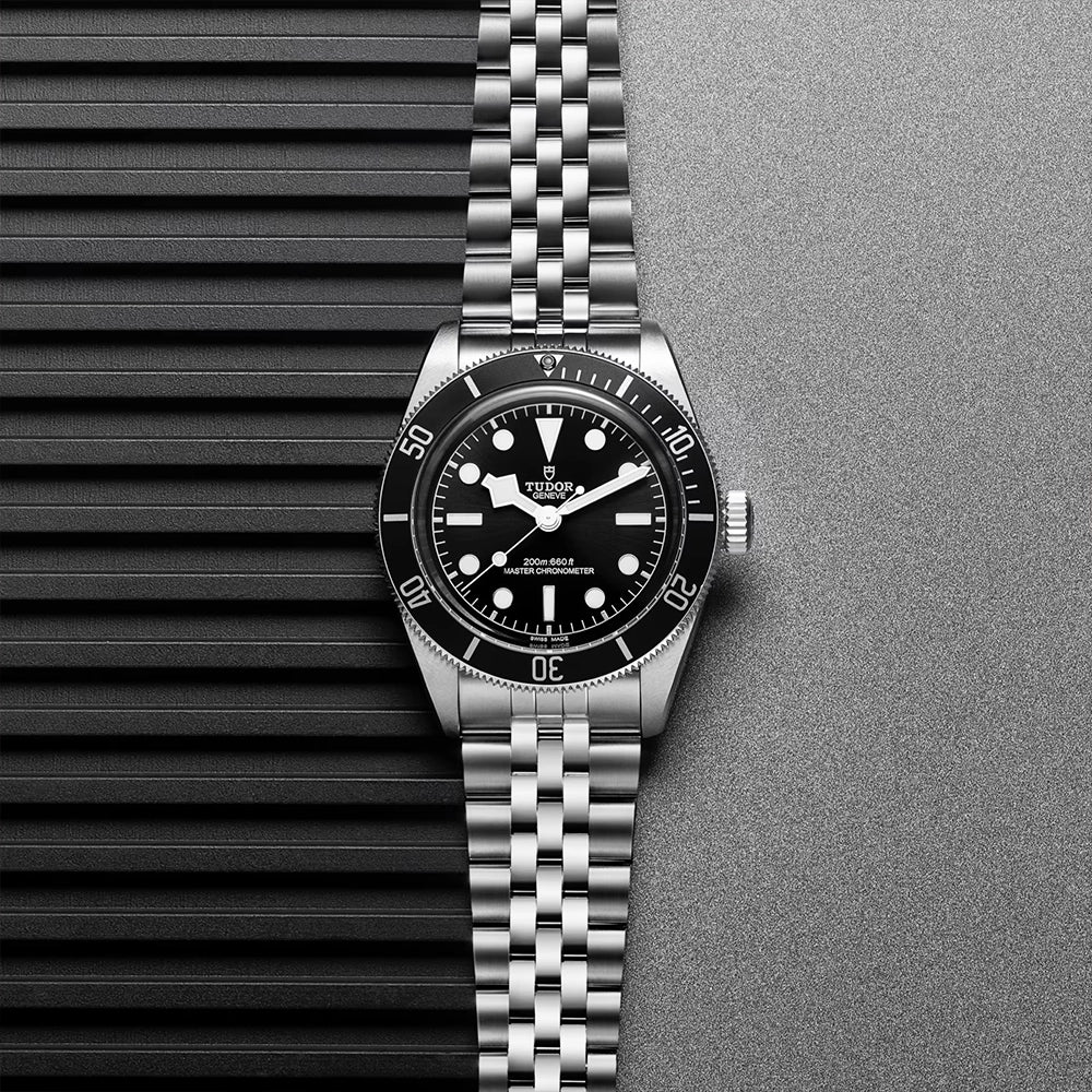 TUDOR Black Bay 41mm Monochrome Black Dial & Bezel Five-Link Bracelet Watch - Berry's Jewellers