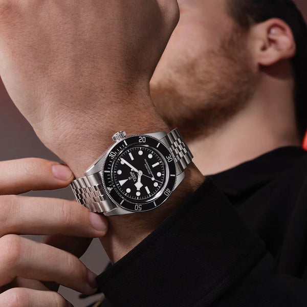 TUDOR Black Bay 41mm Monochrome Black Dial & Bezel Five-Link Bracelet Watch - Berry's Jewellers