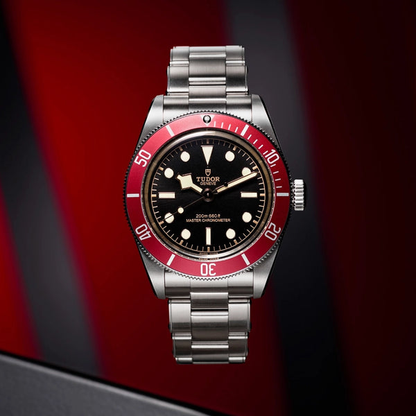 TUDOR Black Bay 41mm Black Dial & Red Bezel Men's Bracelet Watch - Berry's Jewellers
