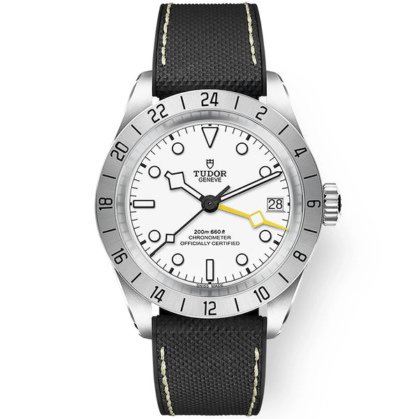 TUDOR Black Bay Pro 39mm Opaline White Dial Leather Strap Watch - Berry's Jewellers