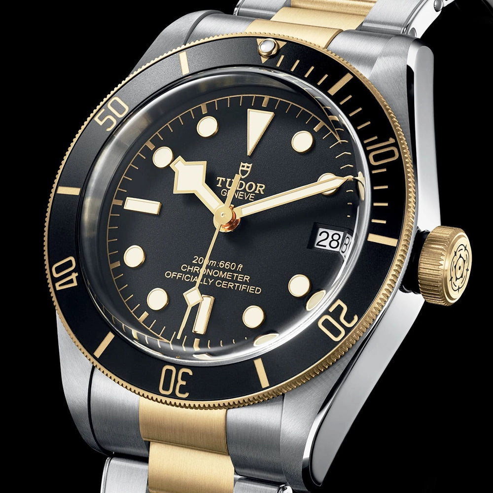 TUDOR Black Bay S&G 41mm Black/Gold Dial Automatic Men's Bracelet Watch - Berry's Jewellers