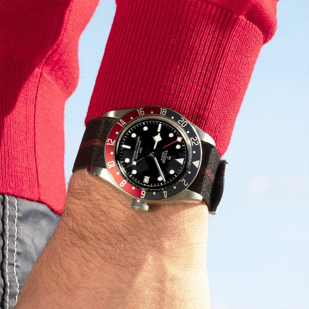 TUDOR Black Bay GMT 41mm Black Dial Automatic Men's Fabric Strap Watch - Berry's Jewellers
