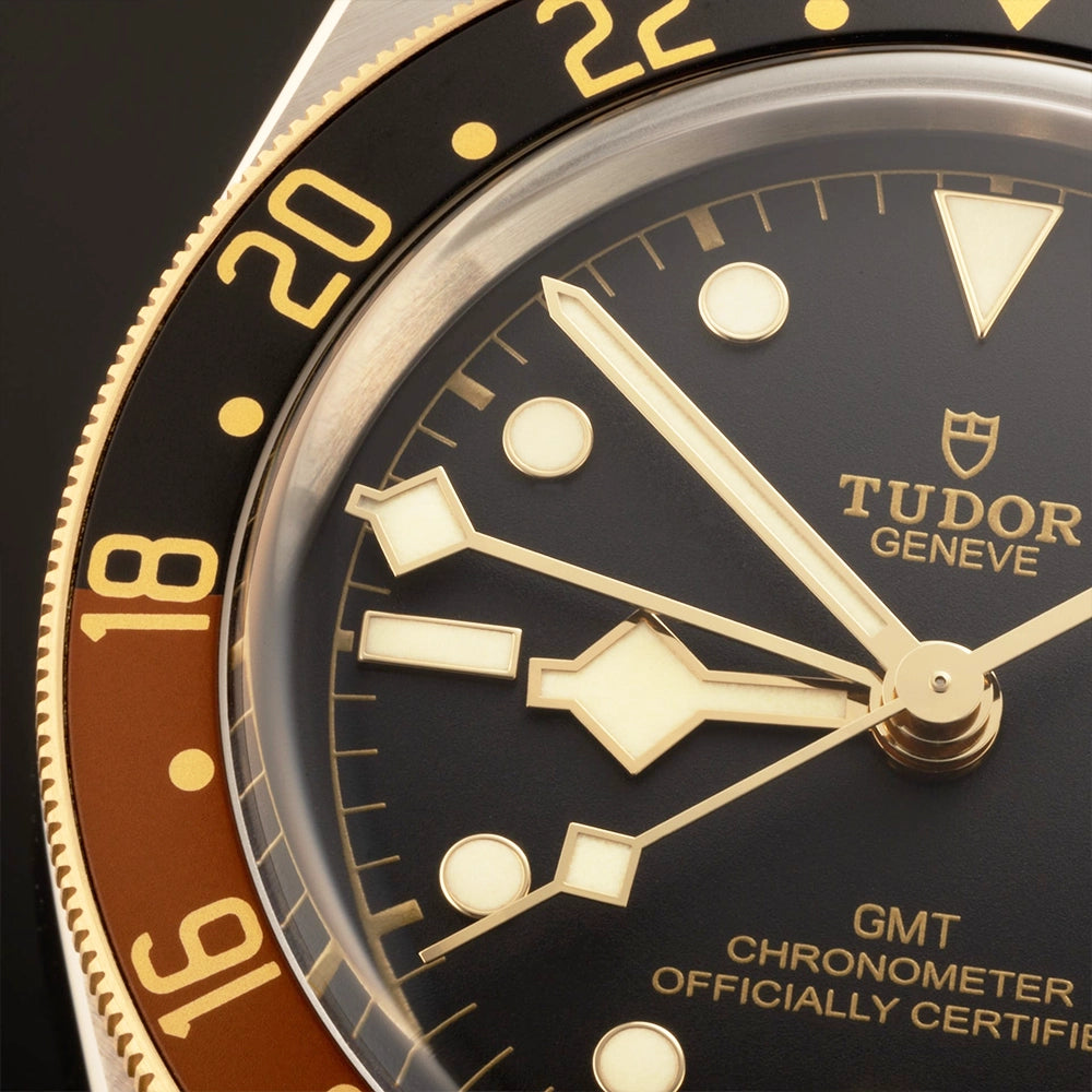 TUDOR Black Bay GMT S&G Steel and 18ct Yellow Gold 41mm Bracelet Watch - Berry's Jewellers