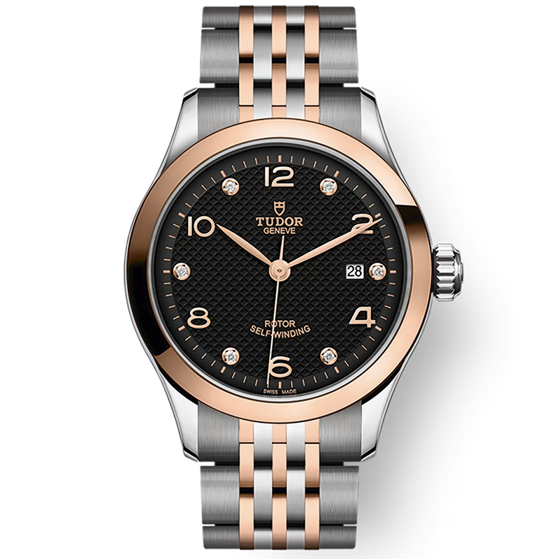 1926 28mm Two-Tone Black Diamond Dial Ladies Automatic Watch