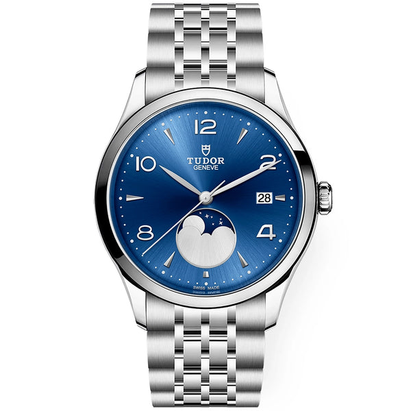 TUDOR 1926 Luna 39mm Blue Sunray Moonphase Dial Automatic Watch - Berry's Jewellers