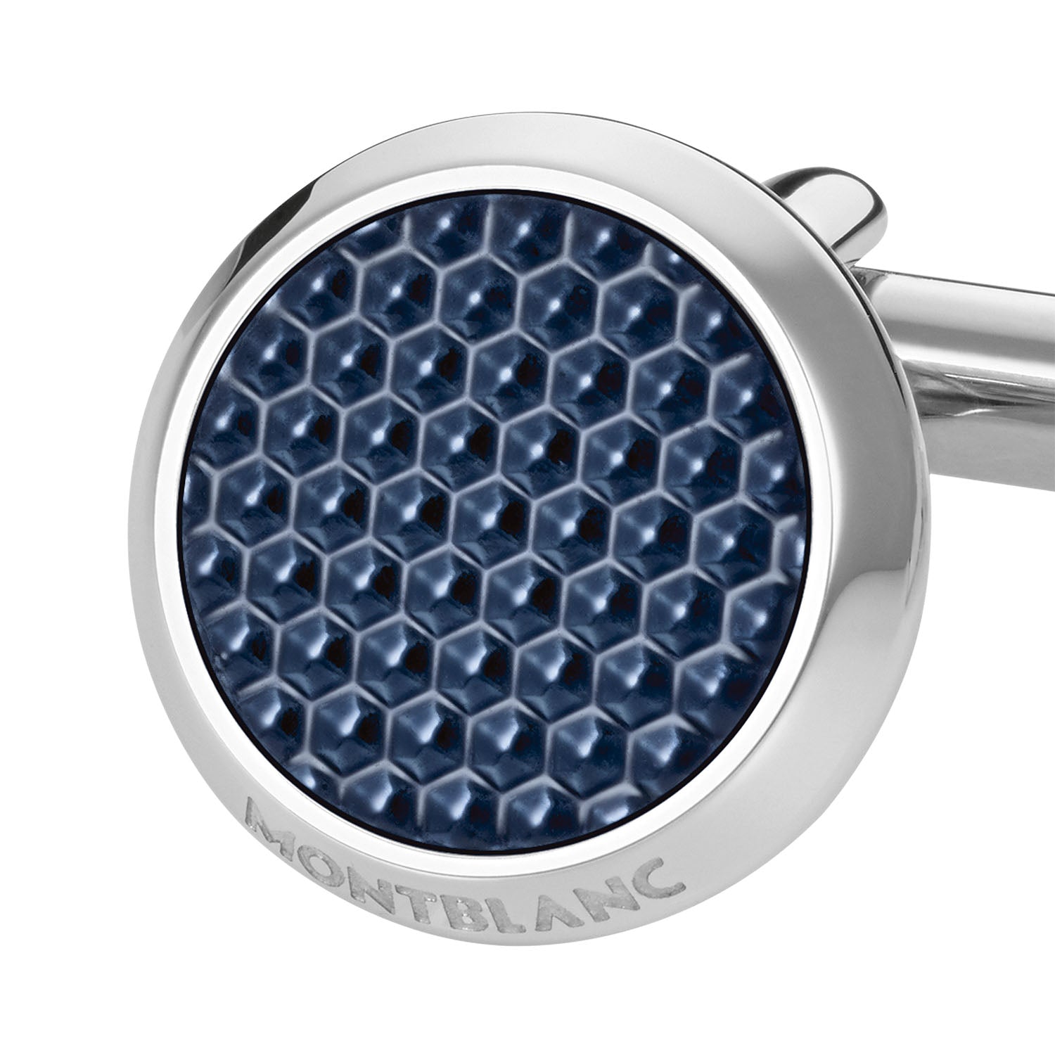 Montblanc Meisterstuck Round Steel Blue Lacquer Cufflinks - Berry's Jewellers