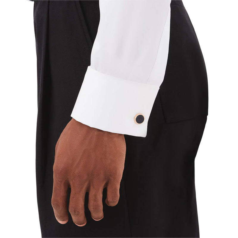 Montblanc Meisterstück Rose Gold PVD Plated Steel Cufflinks With Blue Goldstone Inlay - Berry's Jewellers