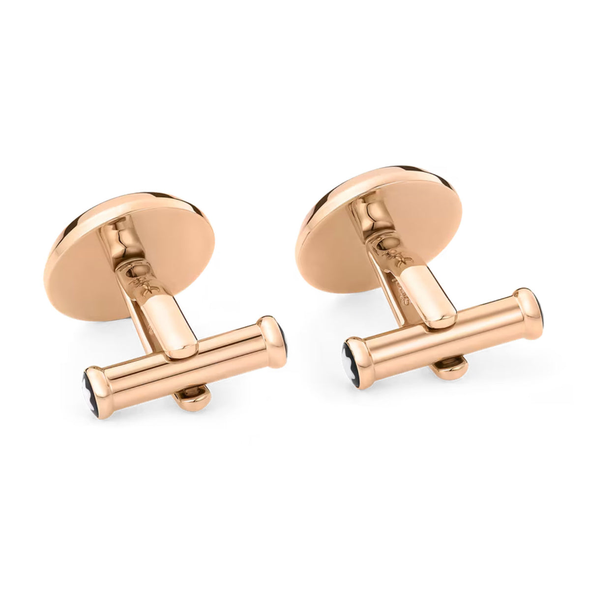 Montblanc Meisterstück Rose Gold PVD Plated Steel Cufflinks With Blue Goldstone Inlay - Berry's Jewellers