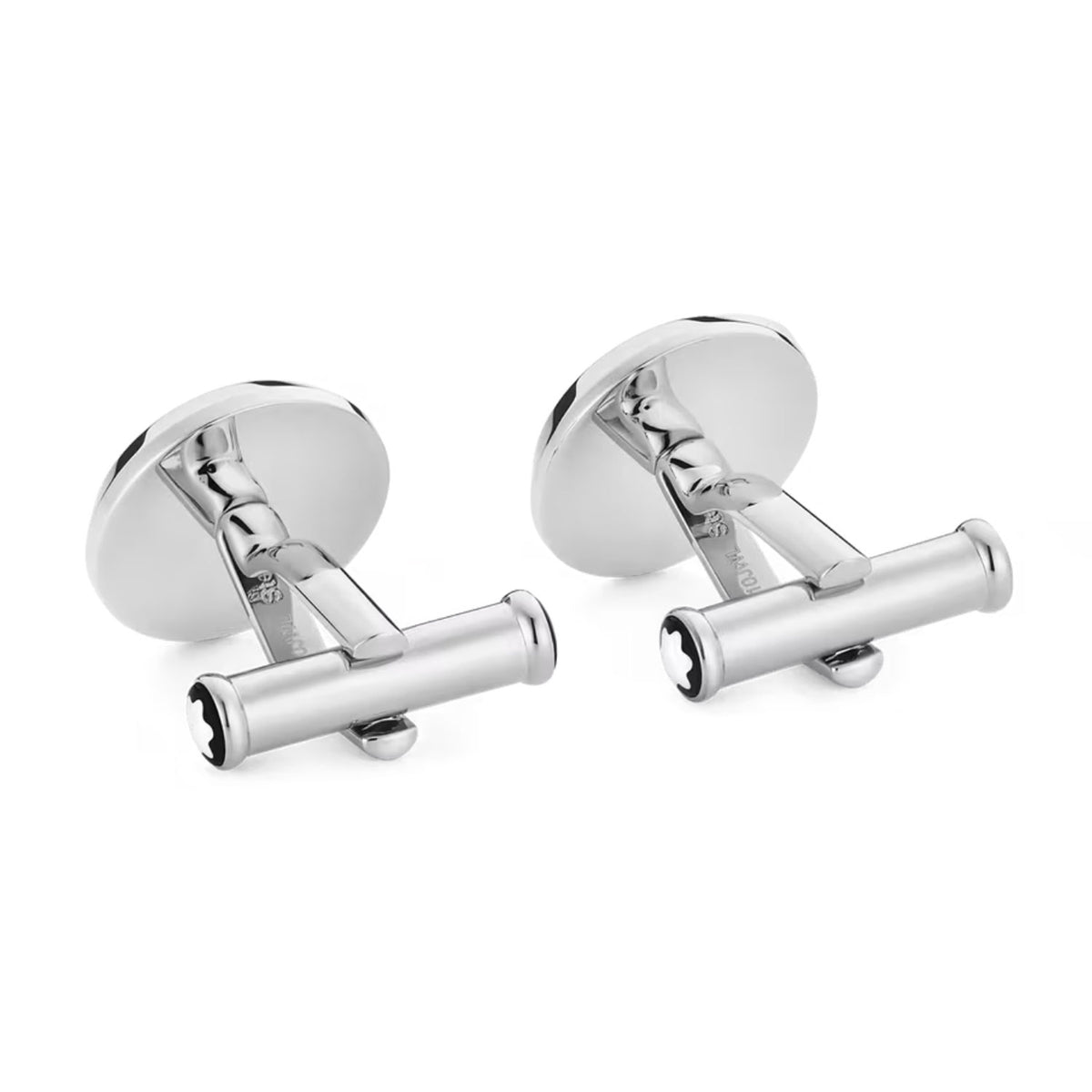 Montblanc Star Steel Cufflinks With Black Resin Inlay - Berry's Jewellers