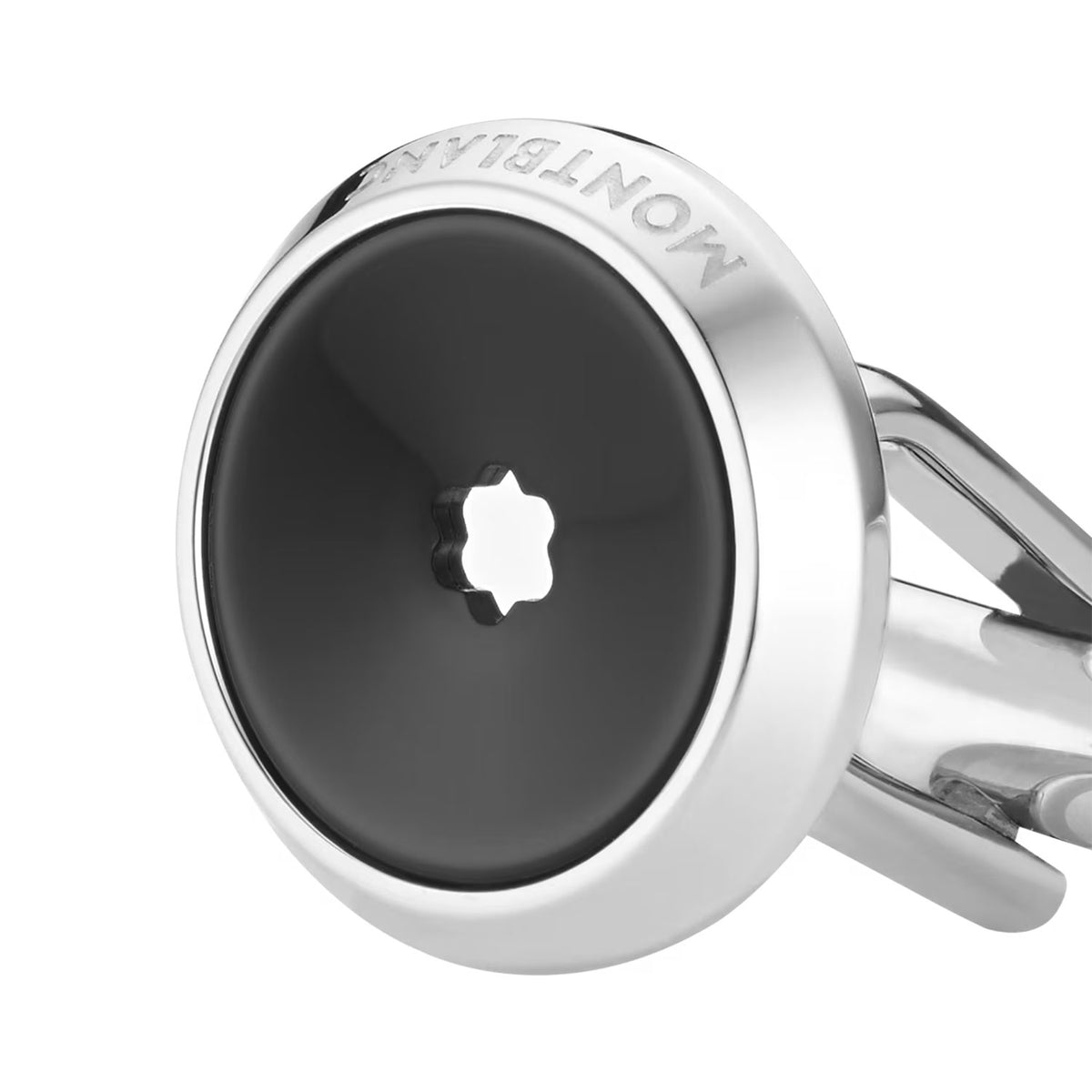 Montblanc Star Steel Cufflinks With Black Resin Inlay - Berry's Jewellers
