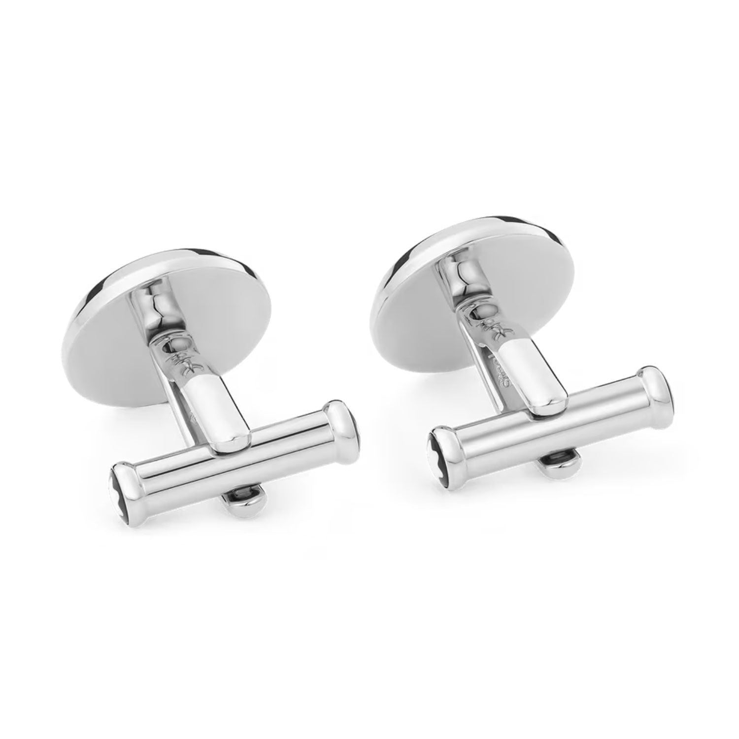 Montblanc Meisterstück Steel Cufflinks With Patterned Lacquer Inlay - Berry's Jewellers