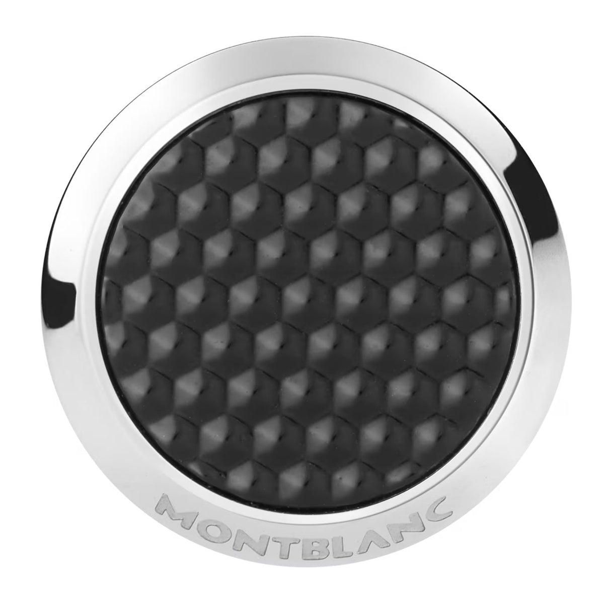 Montblanc Meisterstück Steel Cufflinks With Patterned Lacquer Inlay - Berry's Jewellers